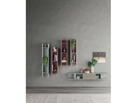 Pensili sospesi in laccato opaco multicolore rosa/azzurro di Orme