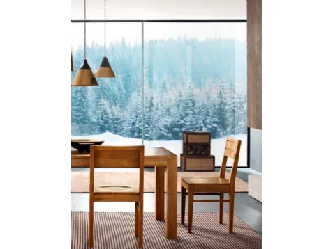 Sedia Tess completamente in legno color miele di FGF Mobili