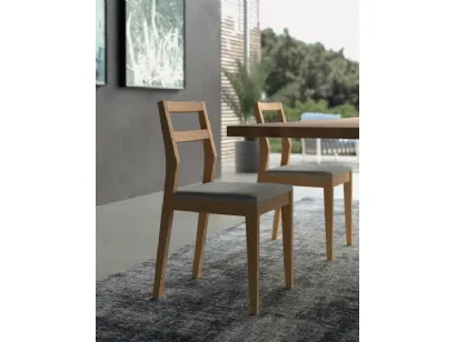 Sedia Helen in legno con seduta in microfibra di FGF Mobili