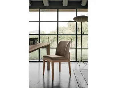 Sedia Salisburgo con struttura in legno verniciato e seduta in morbido tessuto Soft Touch Vintage di Target Point