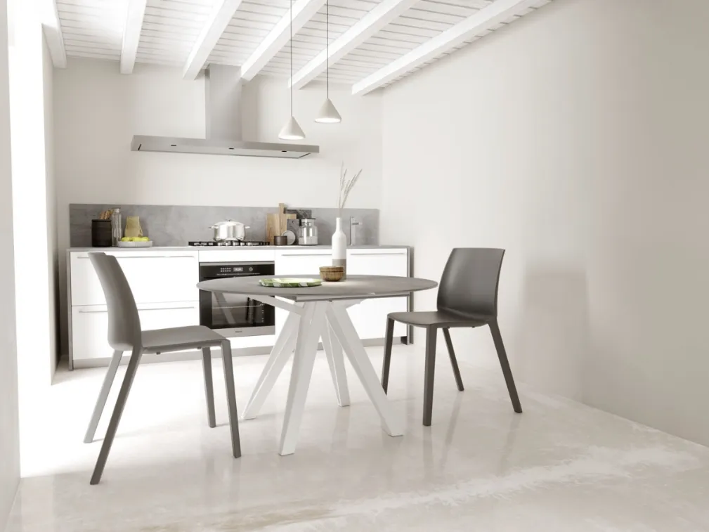 Tavolo allungabile Apple in ceramica pietra di savoia di Zamagna