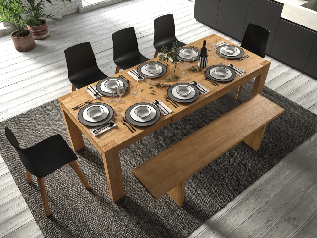 Tavolo allungabile Mood in legno di rovere finitura Oak di FGF Mobili