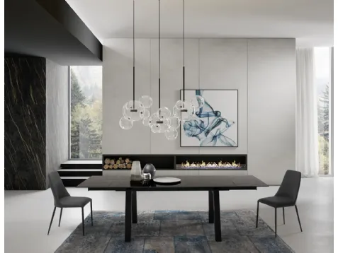 Tavolo T1358A Sand 180 in ceramica nero lucido di Zamagna