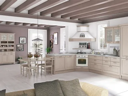 Cucina Classica angolare Aurea in Frassino laccato Corda di Creo