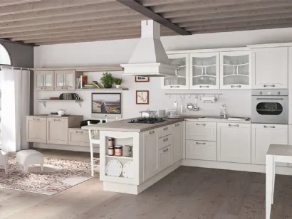 Cucina Classica Aurea finitura Laccato Bianco v2 di Creo