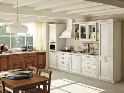 Cucina Classica Oprah in massello tinto Noce e Bianco Antico di Creo