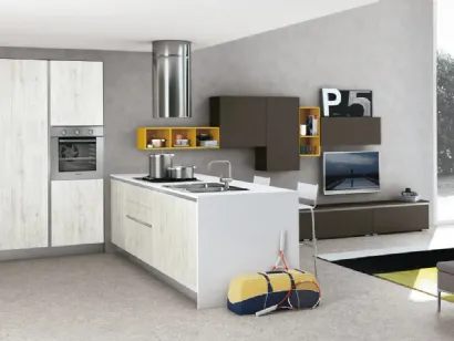 Cucina Moderna Ank Rovere Bianco di Creo