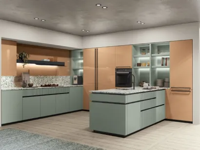 Cucina Moderna Color Lab con penisola di Creo