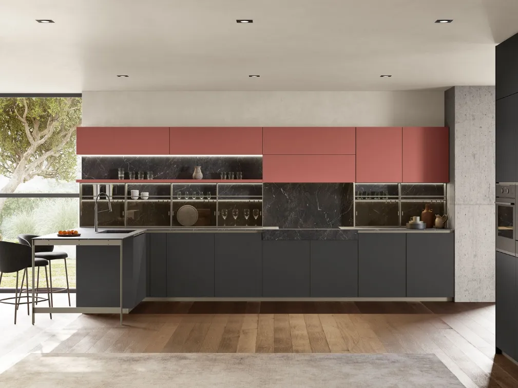 Cucina Moderna Color Lab con penisola di Creo