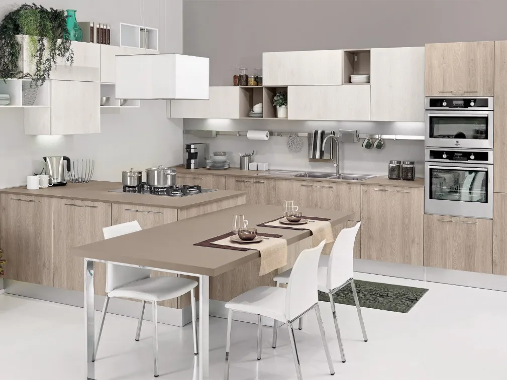 Cucina Moderna Kyra con penisola di Creo