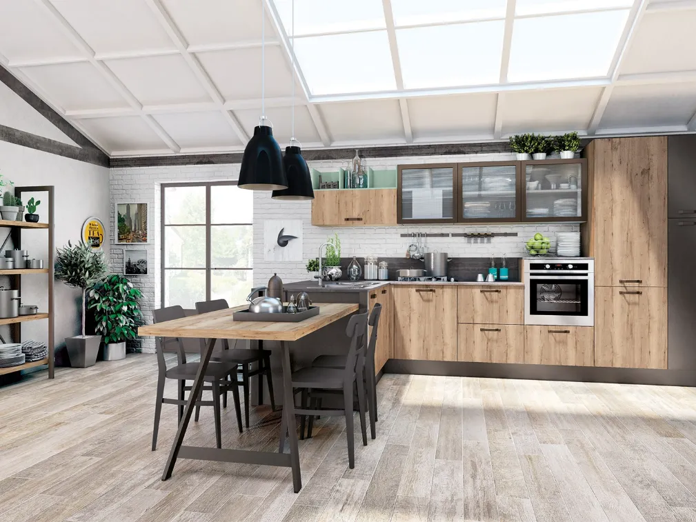 Cucina Moderna Kyra con penisola di Creo