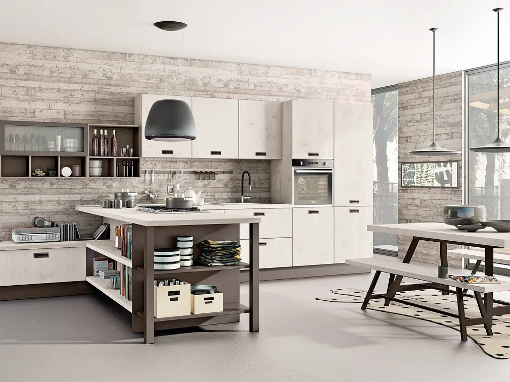 Cucina Moderna Kyra con penisola di Creo