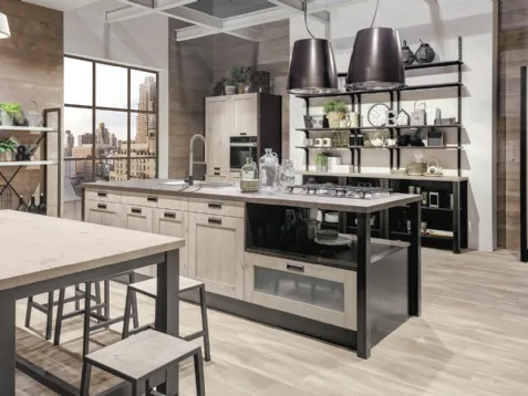 Cucina Moderna Kyra Telaio in melaminico Abete Nordico Bianco di Creo