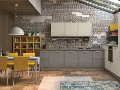 Cucina Moderna Rewind angolare laccato di Creo