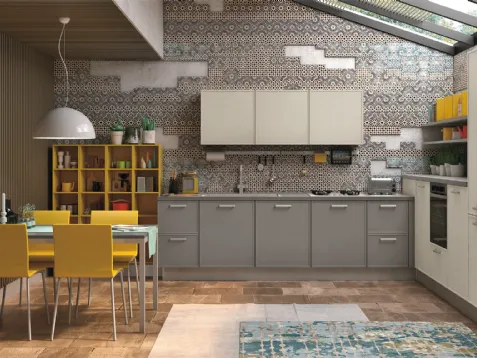 Cucina Moderna Rewind angolare laccato di Creo