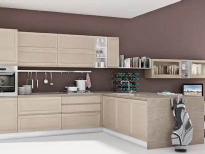 Cucina Moderne Selma in Laccato Canapa di Creo