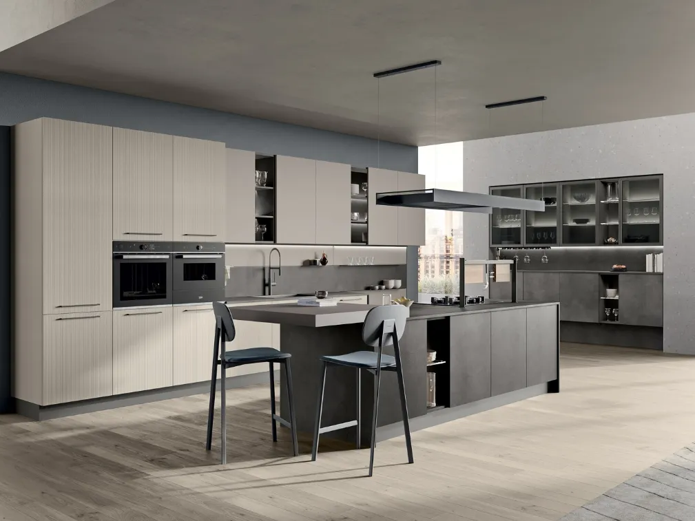 Cucina Moderna Tablet con isola di Creo