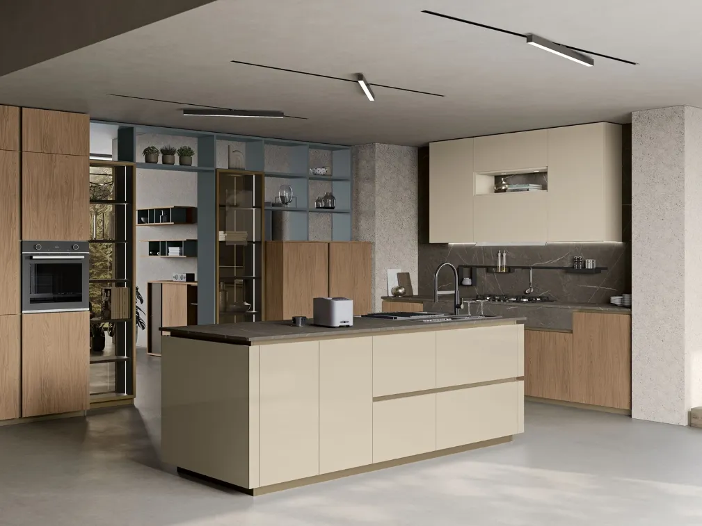 Cucina Moderna Tablet con isola di Creo