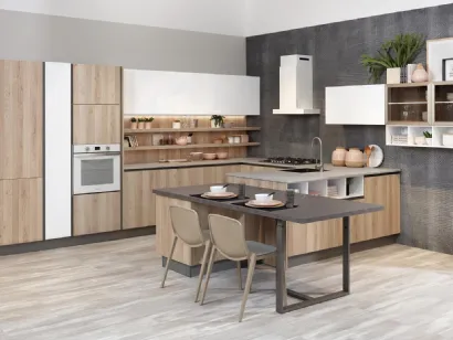 Cucina Moderna angolare Tablet finitura Rovere Arizona di Creo