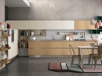 Cucina Moderna angolare Tablet finitura Rovere Arizona e Porcellana di Creo