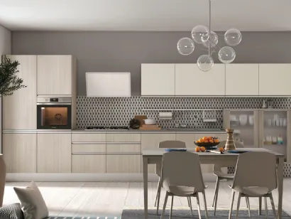 Cucina Moderna lineare Tablet finitura Rovere Luna di Creo