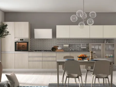 Cucina Moderna lineare Tablet finitura Rovere Luna di Creo